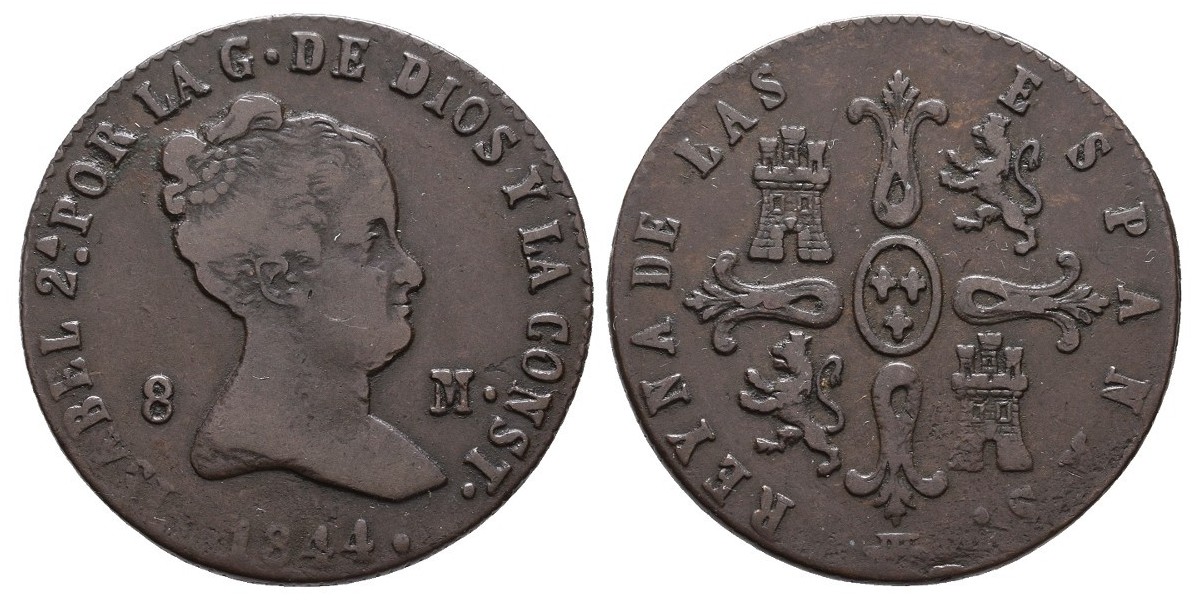 Isabel II. 8 maravedís. 1844. Segovia