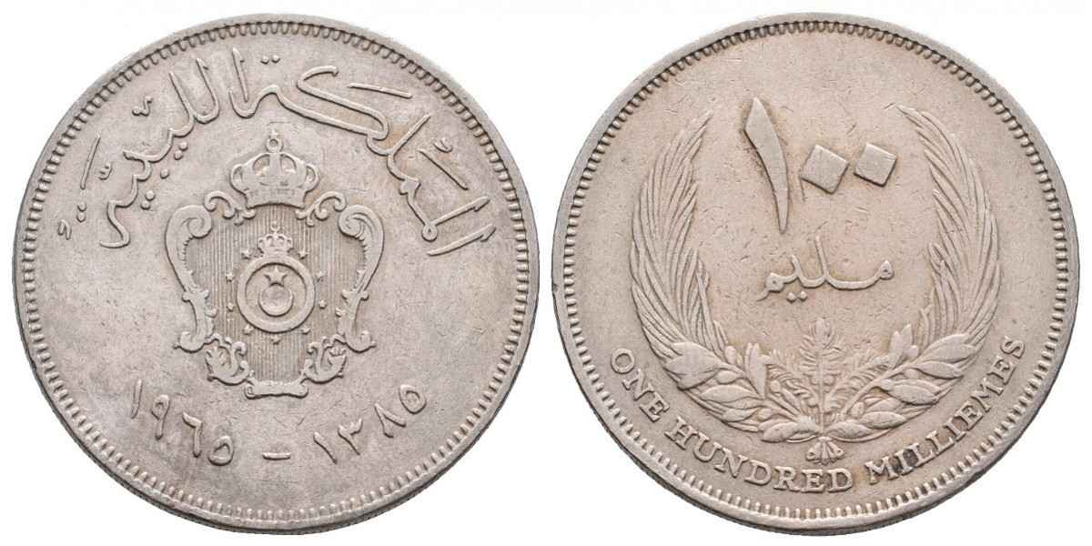 Libya. 100 milliemes. 1965