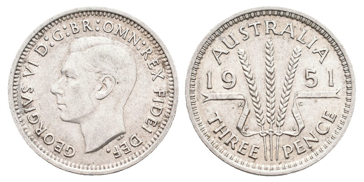 Australia. 3 pence. 1951