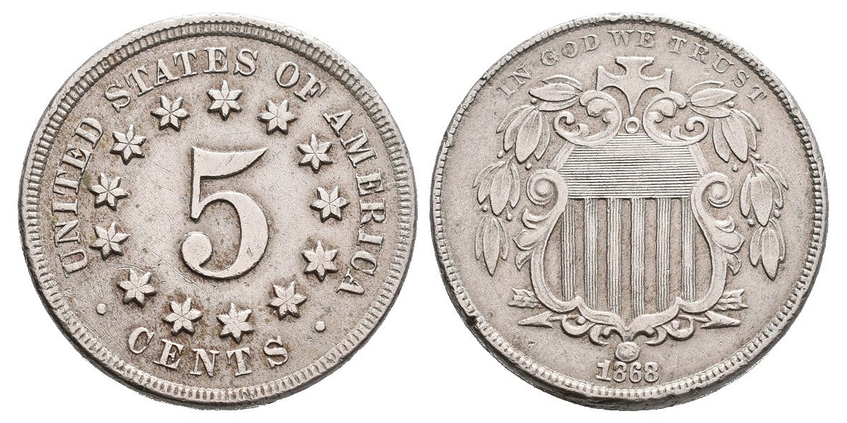 Estados Unidos. 5 cents. 1868