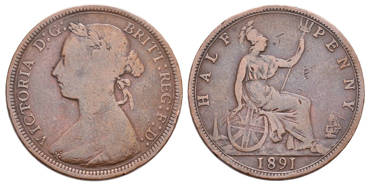 Gran Bretaña. 1/2 penny. 1891