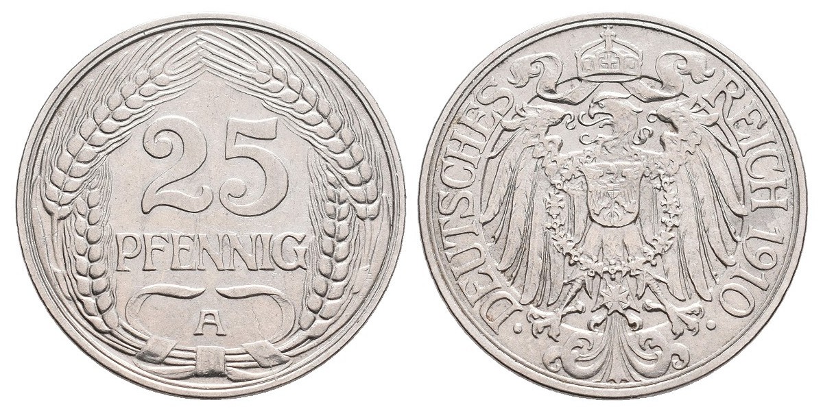 Alemania. 25 pfennig. 1910 A