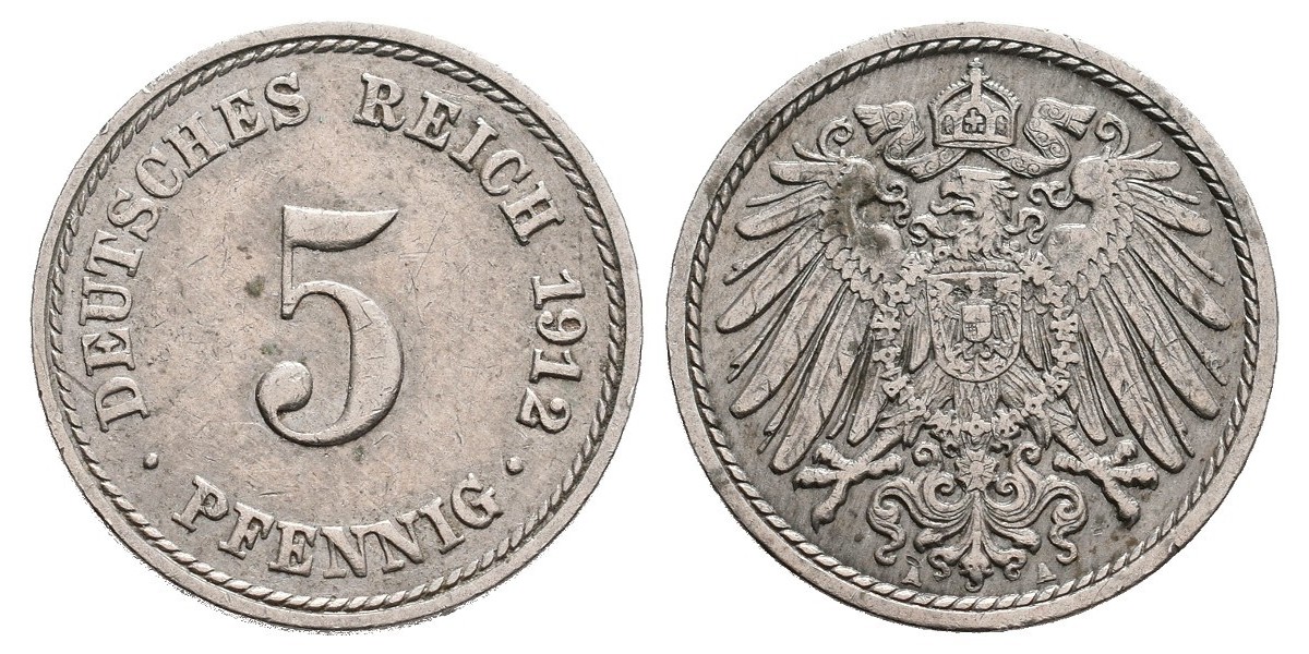 Alemania. 5 pfennig. 1912 A