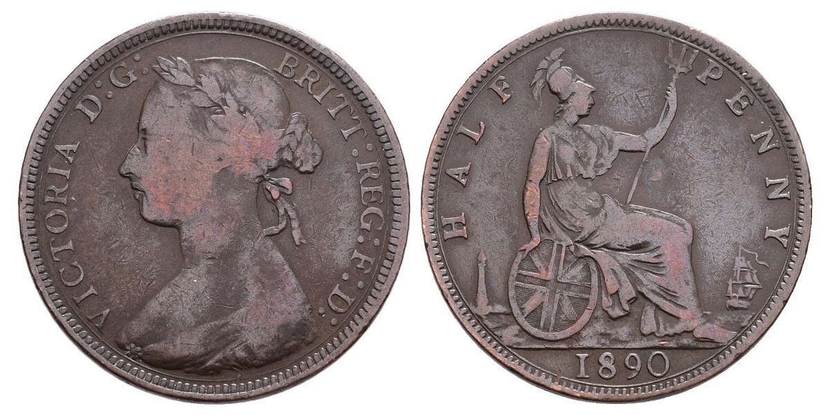 Gran Bretaña. 1/2 penny. 1890