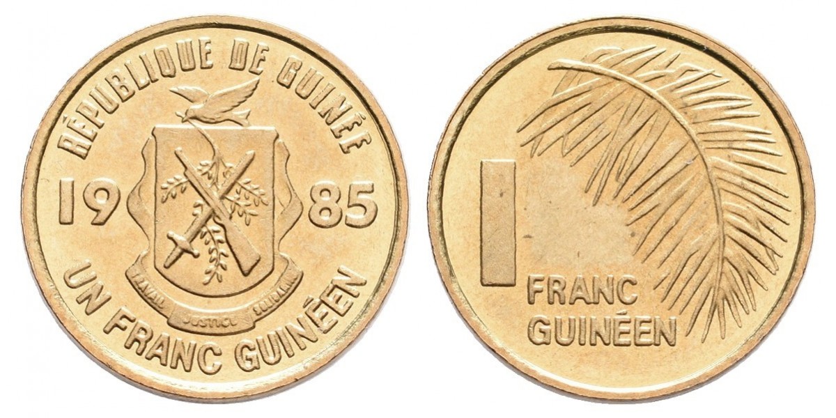 Guinee. 1 franc. 1985