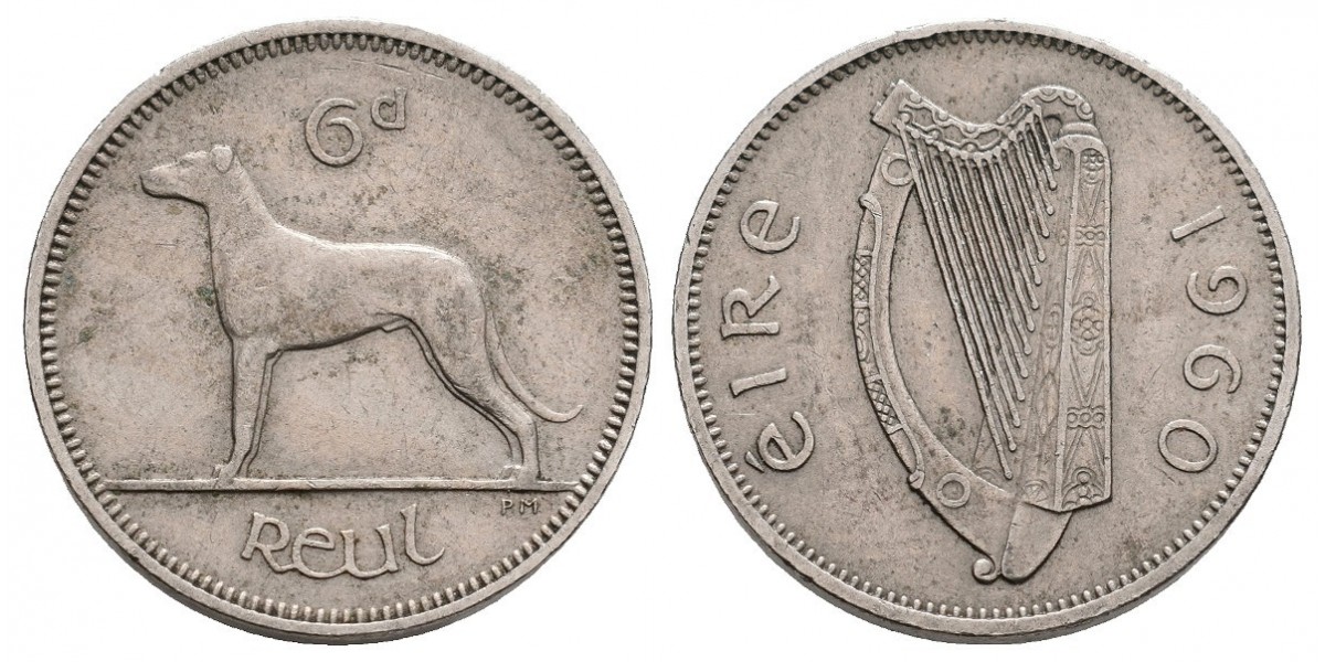 Irlanda. 6 pence. 1960