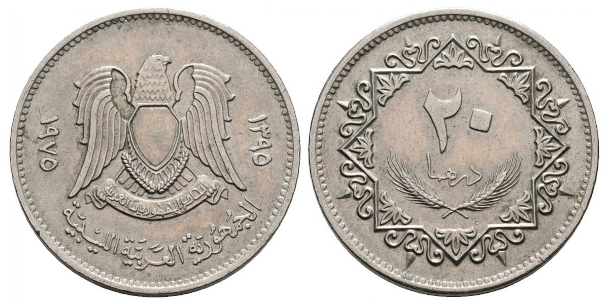 Libya. 20 dirhams. 1975