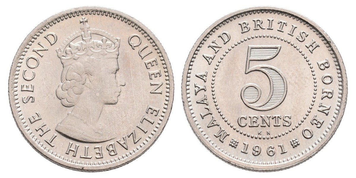 Borneo. 5 cents. 1961 KN