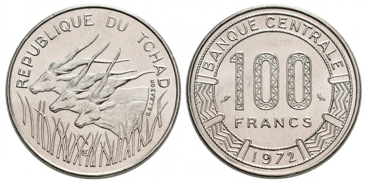 Chad. 100 francs. 1972