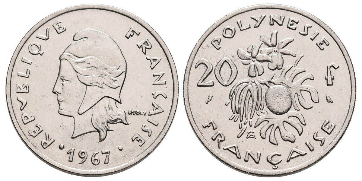 Polinesia. 20 francs. 1967