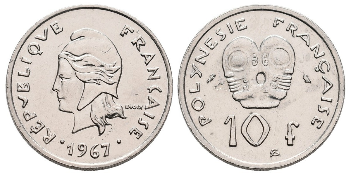 Polinesia. 10 francs. 1967