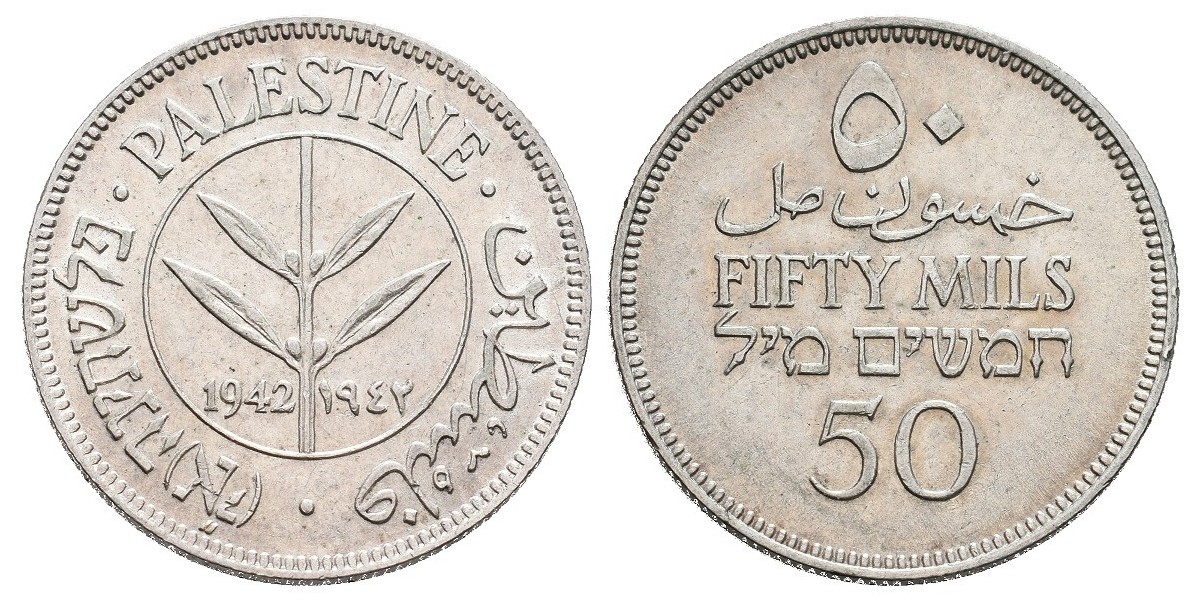 Palestina. 50 mils. 1942