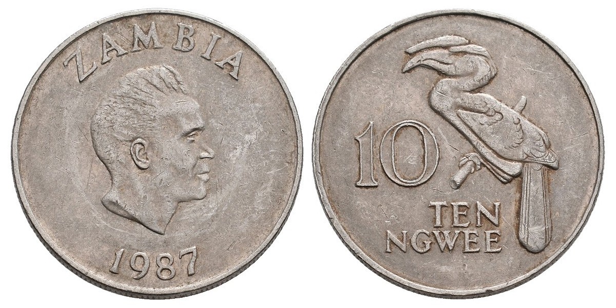 Zambia. 10 ngwee. 1987