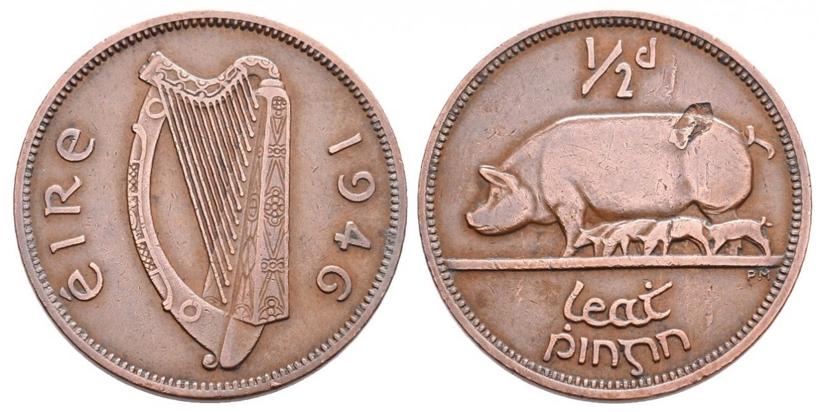 Irlanda. 1/2 penny. 1946