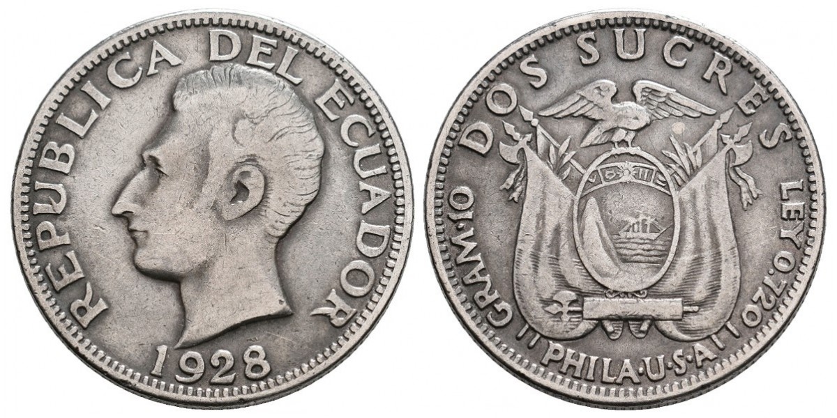 Ecuador. 2 sucres. 1928