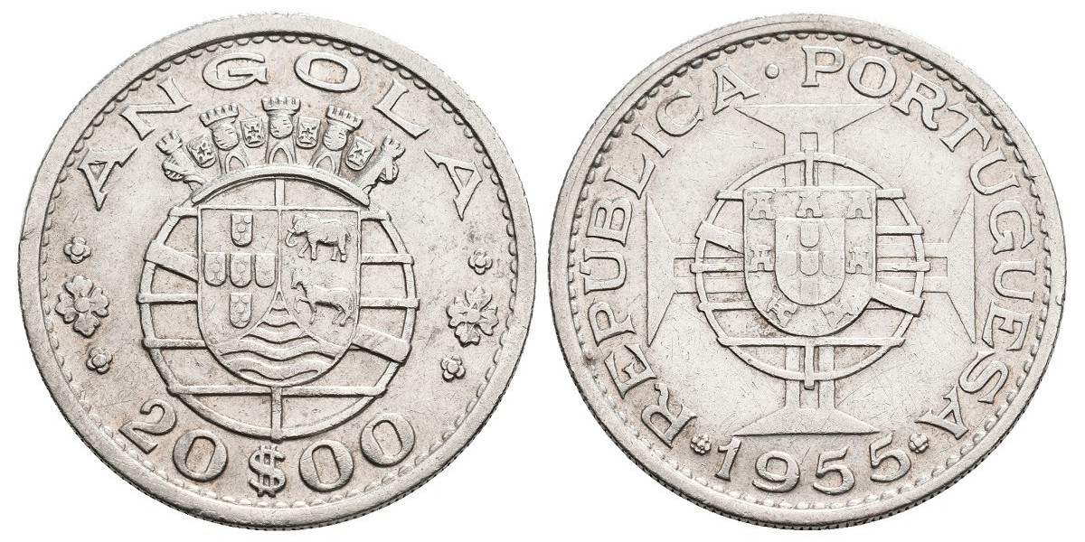 Angola. 20 escudos. 1955
