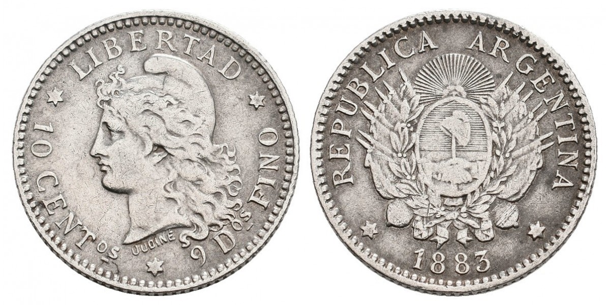 Argentina. 10 centavos. 1883