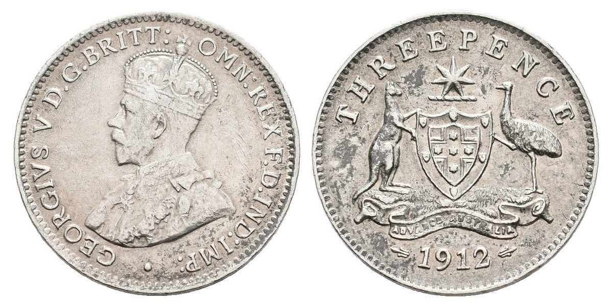 Australia. 3 pence. 1912
