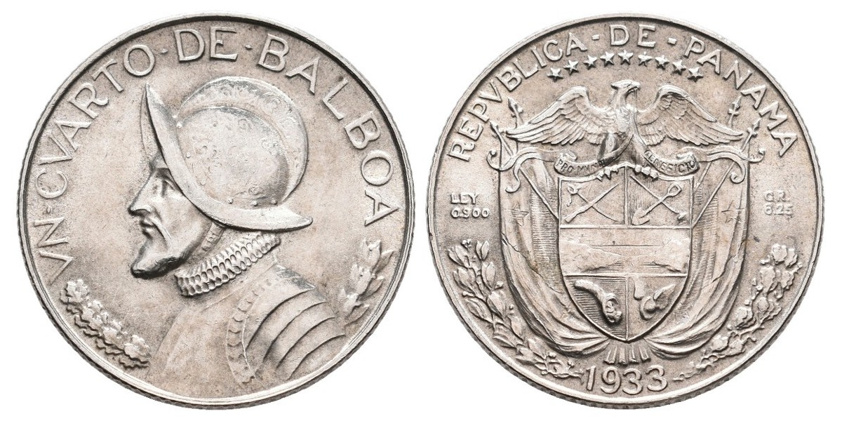 Panamá. 1/4 balboa. 1933
