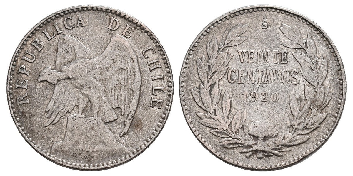 Chile. 20 centavos. 1920