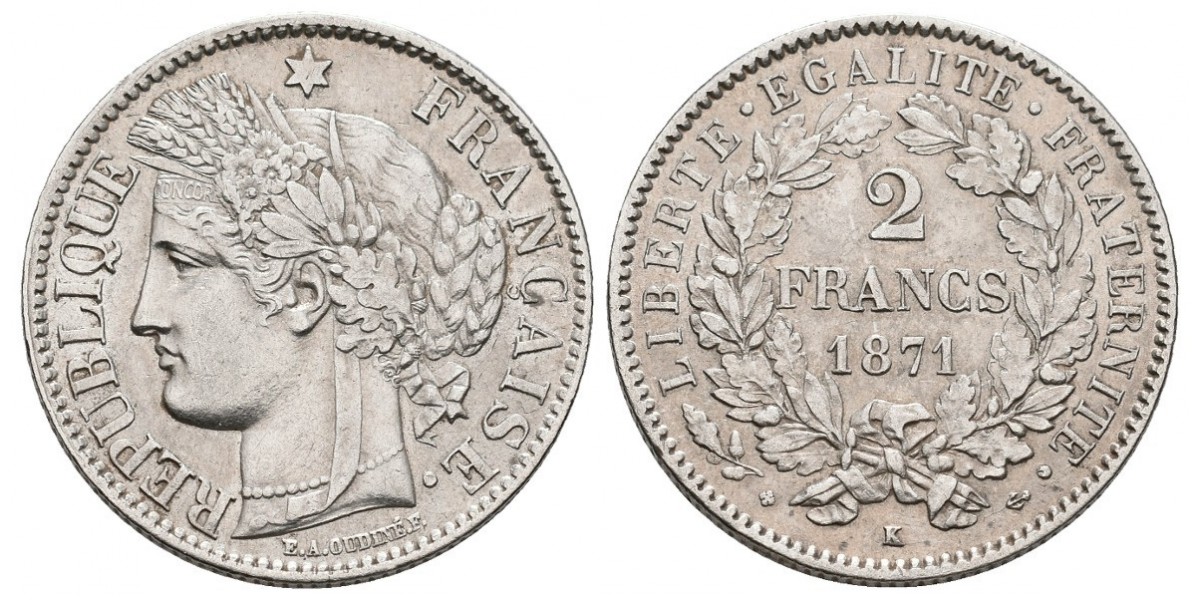 Francia. 2 francs. 1871 K...