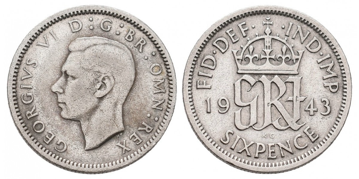 Gran Bretaña. 6 pence. 1943