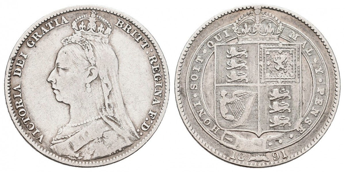 Gran Bretaña. 1 shilling. 1891