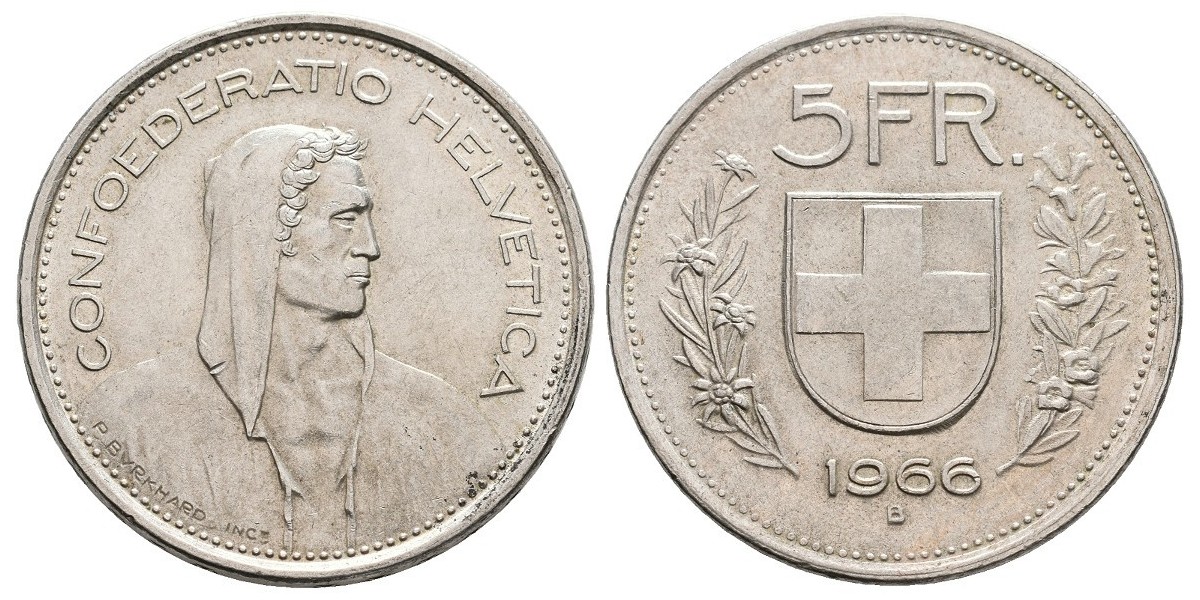 Suiza. 5 francs. 1966