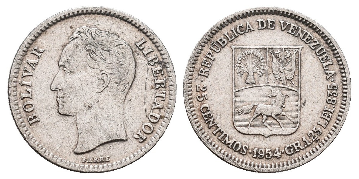 Venezuela. 25 céntimos. 1954