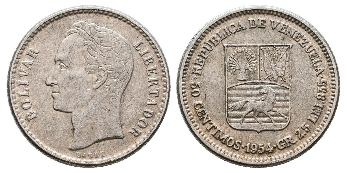 Venezuela. 50 céntimos. 1954