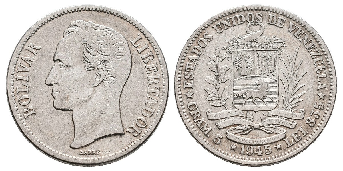 Venezuela. 1 bolivar. 1945