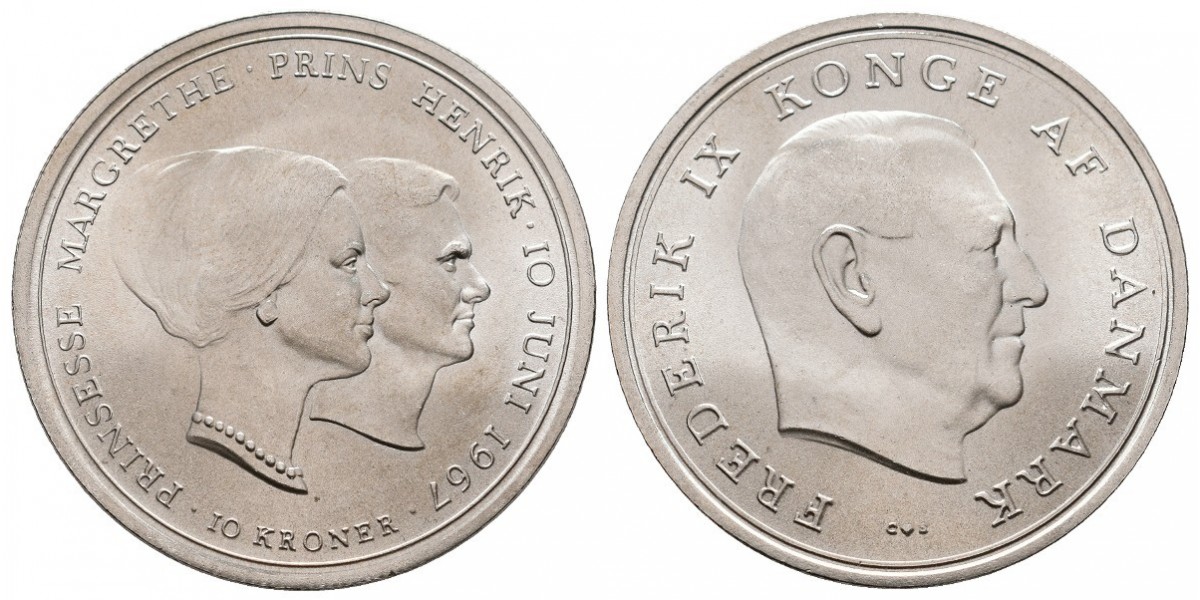 Dinamarca. 10 kroner. 1967