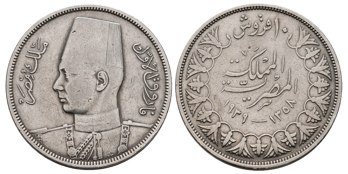 Egipto. 10 piastres. 1939
