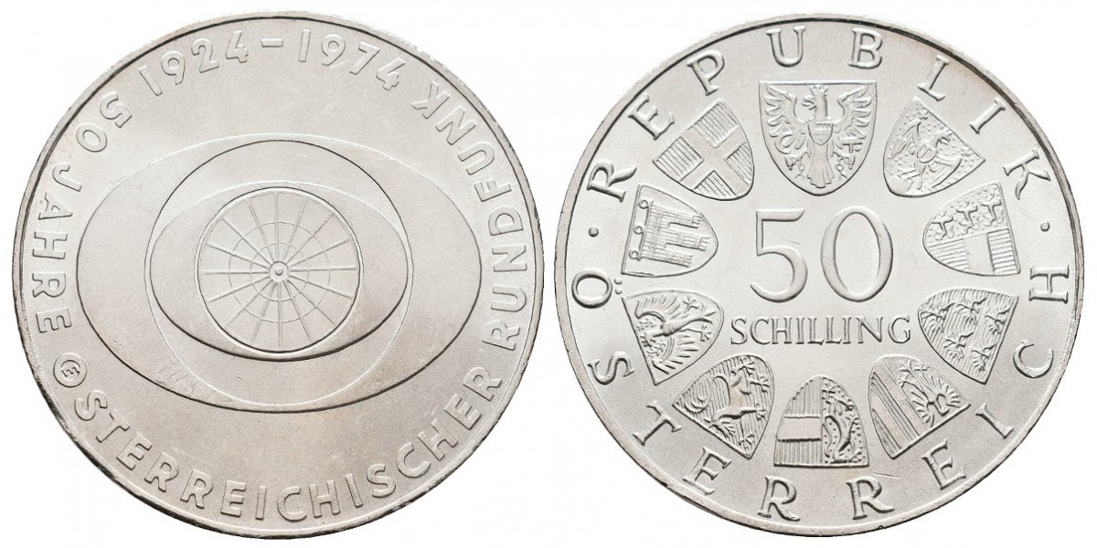 Austria. 50 schillings. 1974