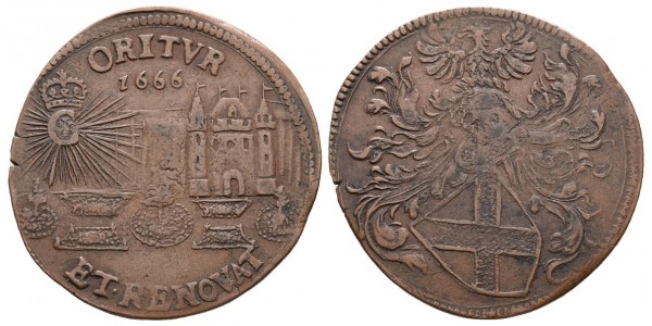 Carlos II. Jetón. 1666