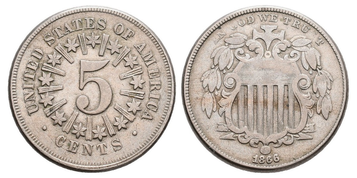 Estados Unidos. 5 cents. 1866