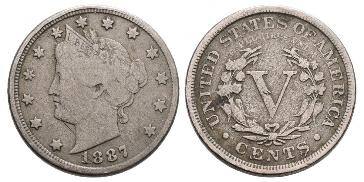 Estados Unidos. 5 cents. 1887