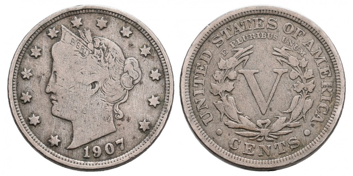 Estados Unidos. 5 cents. 1907