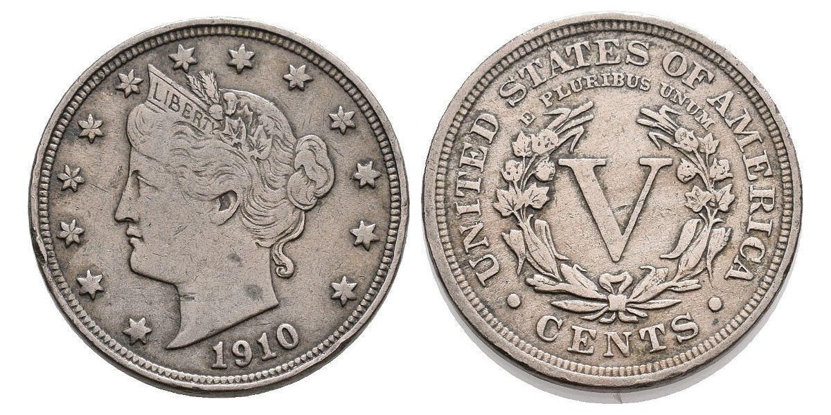 Estados Unidos. 5 cents. 1910