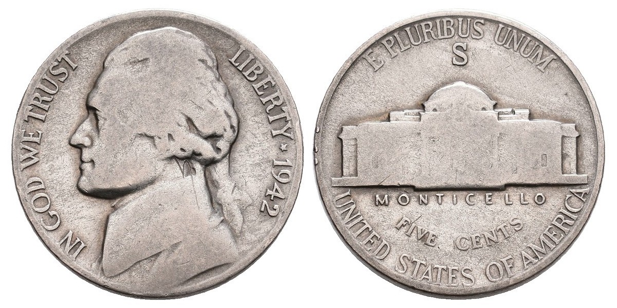 Estados Unidos. 5 cents. 1942 S