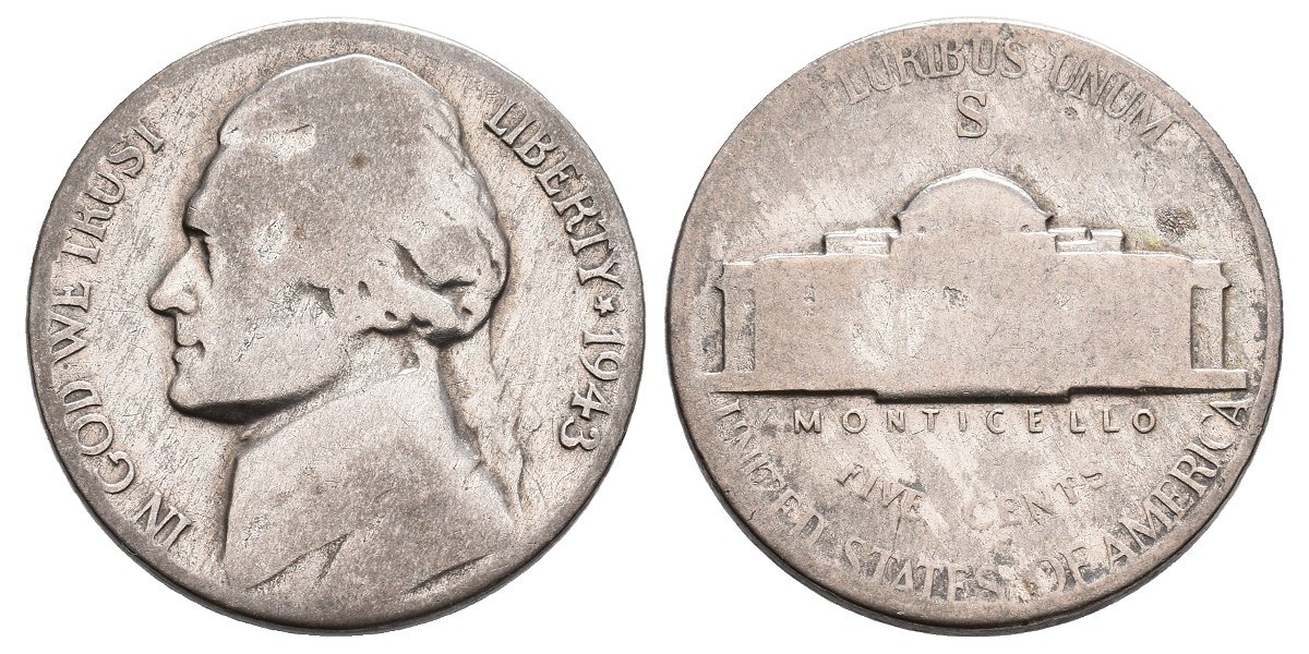 Estados Unidos. 5 cents. 1943 S