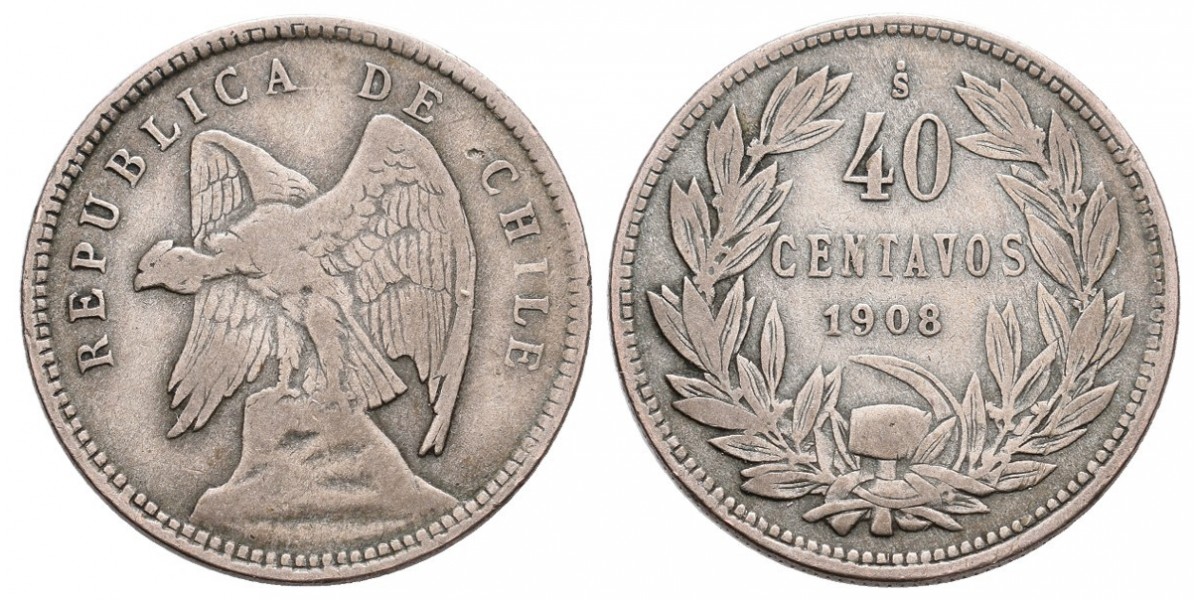 Chile. 40 centavos. 1908