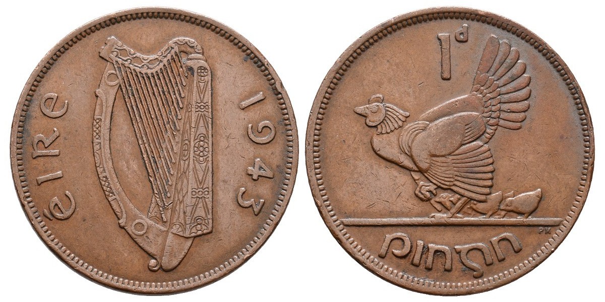 Irlanda. 1 penny. 1943