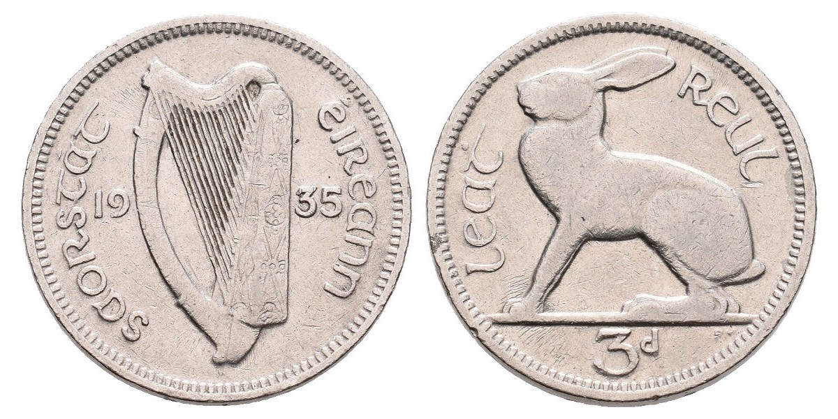 Irlanda. 3 pence. 1935