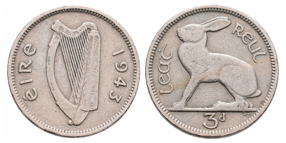 Irlanda. 3 pence. 1943