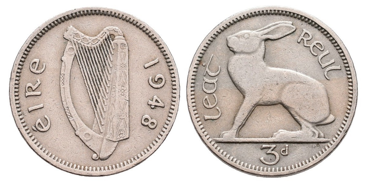 Irlanda. 3 pence. 1948