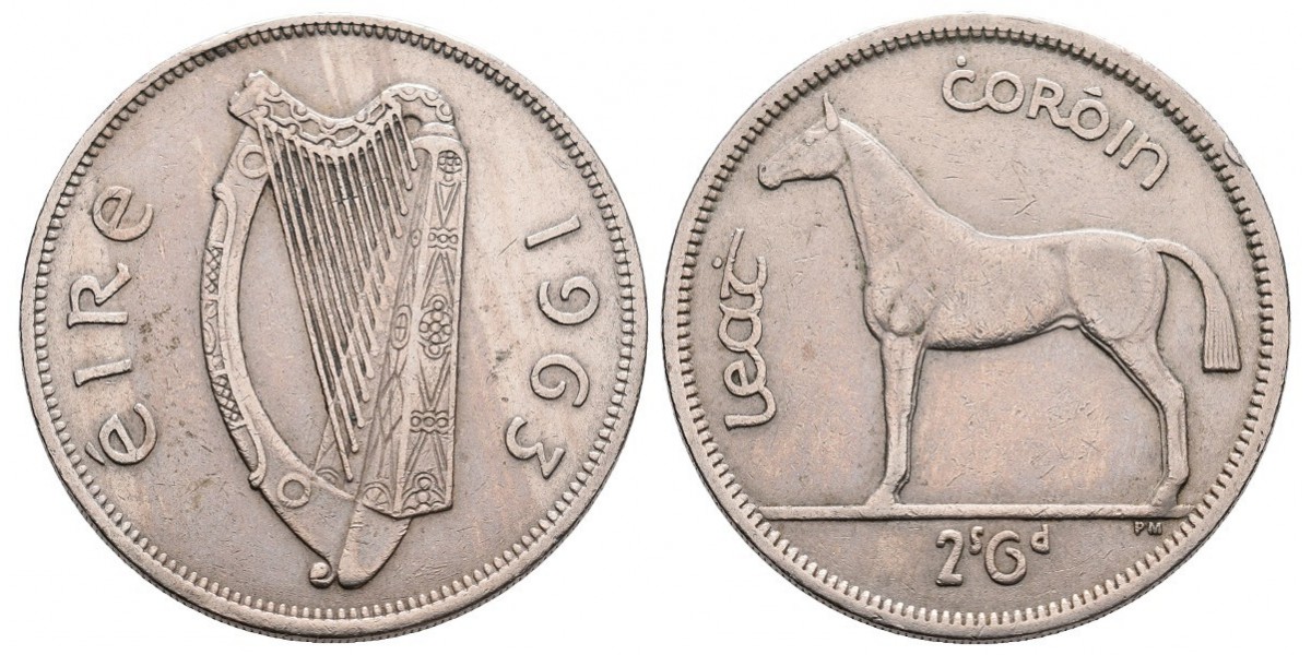 Irlanda. 1/2 crown. 1963