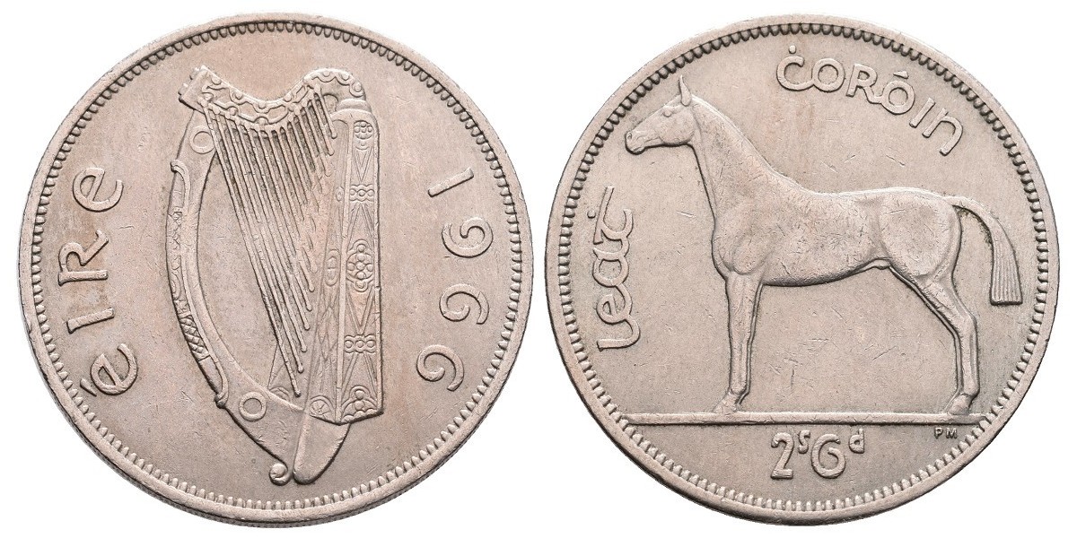 Irlanda. 1/2 crown. 1966