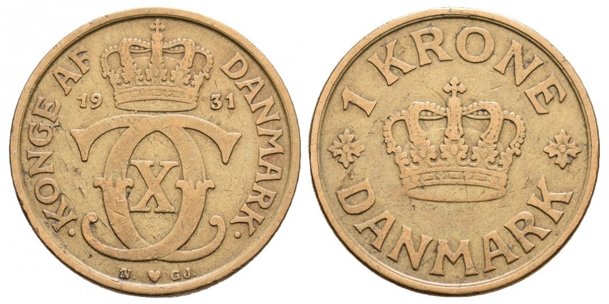Dinamarca. 1 krone. 1931