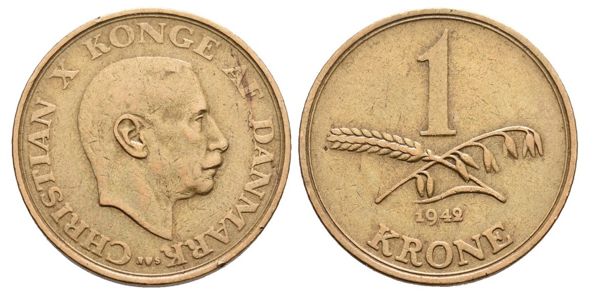 Dinamarca. 1 krone. 1942